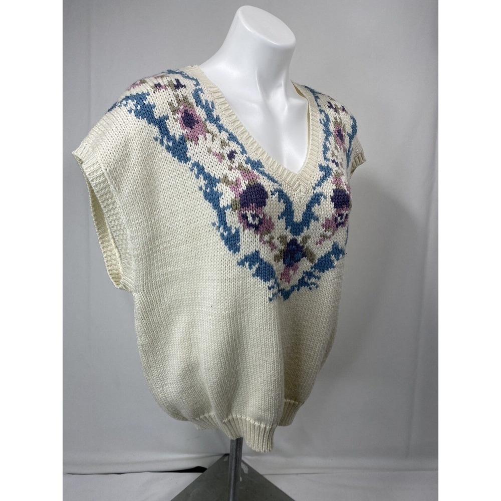Ms Russ Sweater Vest Womens 20W Floral Knit Cottagecore Plus Size Layering - Picture 9 of 12